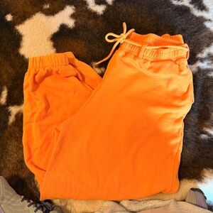 COLLUSION Bright Orange Drawstring Sweatpants